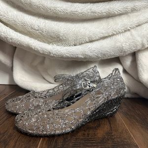 Vivienne Westwood Anglomania Women's Silver Glitter Jelly Heels
